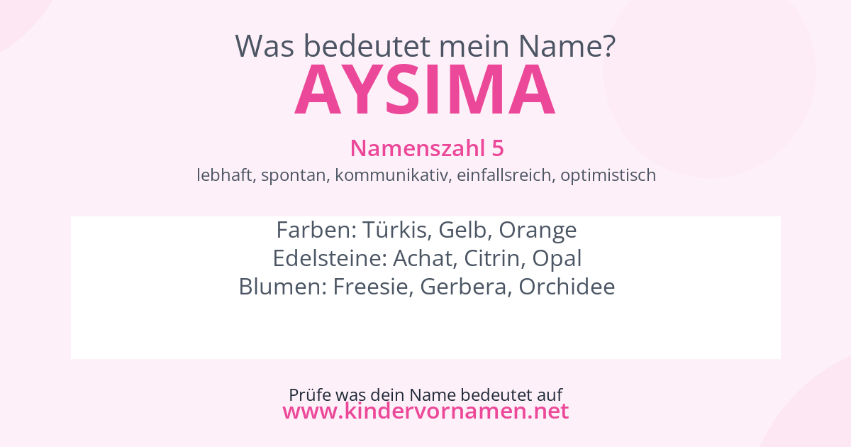 Was bedeutet der Name Aysima?