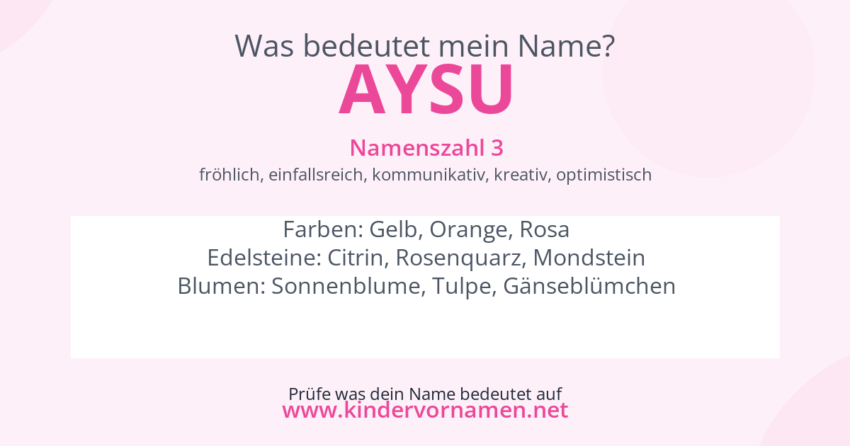 Was bedeutet der Name Aysu?