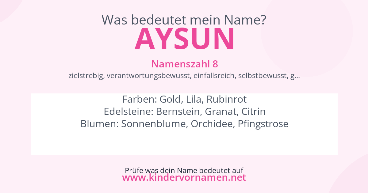 Was bedeutet der Name Aysun?