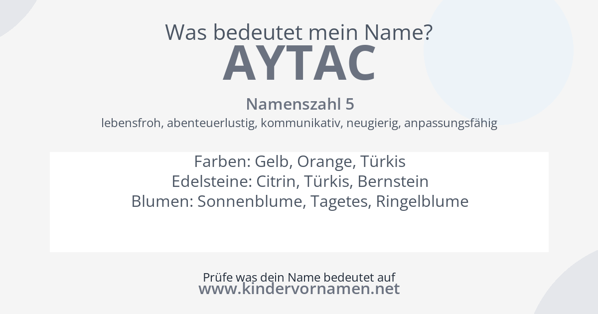 Was bedeutet der Name Aytac?