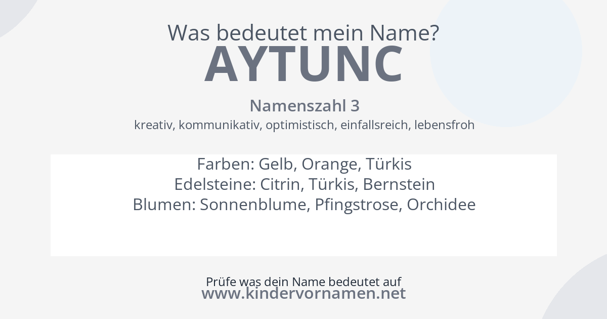 Was bedeutet der Name Aytunc?
