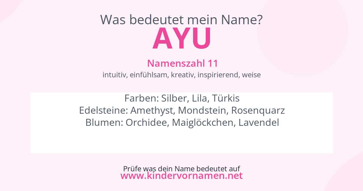 Was bedeutet der Name Ayu?