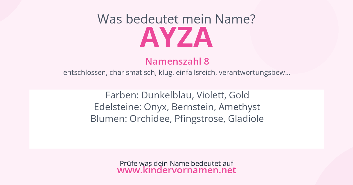 Was bedeutet der Name Ayza?