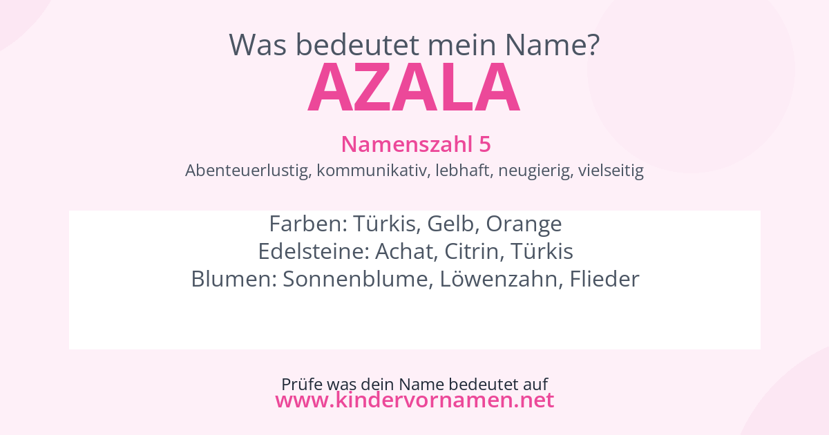 Was bedeutet der Name Azala?