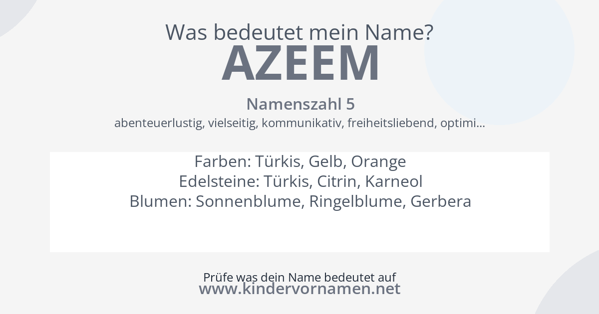 Was bedeutet der Name Azeem?