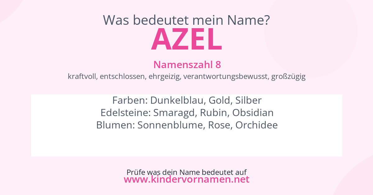 Was bedeutet der Name Azel?
