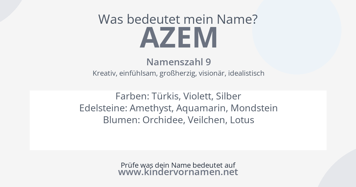 Was bedeutet der Name Azem?