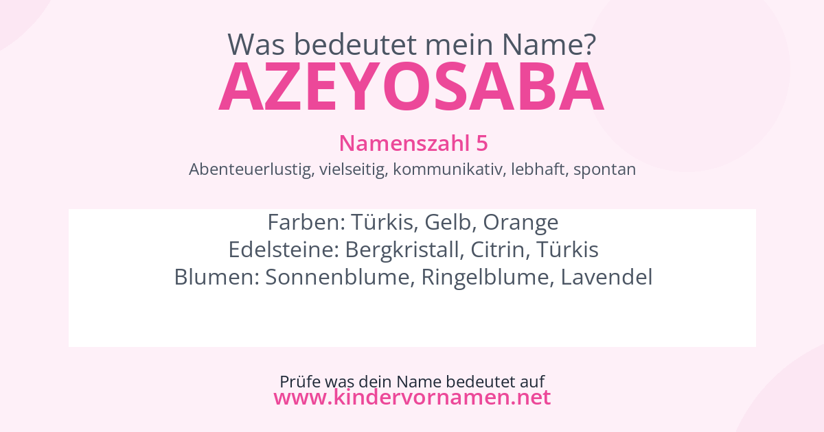 Was bedeutet der Name Azeyosaba?