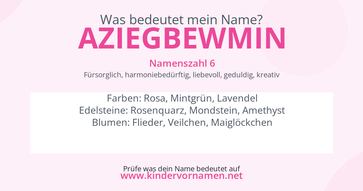 Was bedeutet der Name Aziegbewmin?