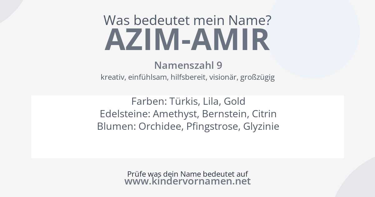 Was bedeutet der Name Azim-Amir?
