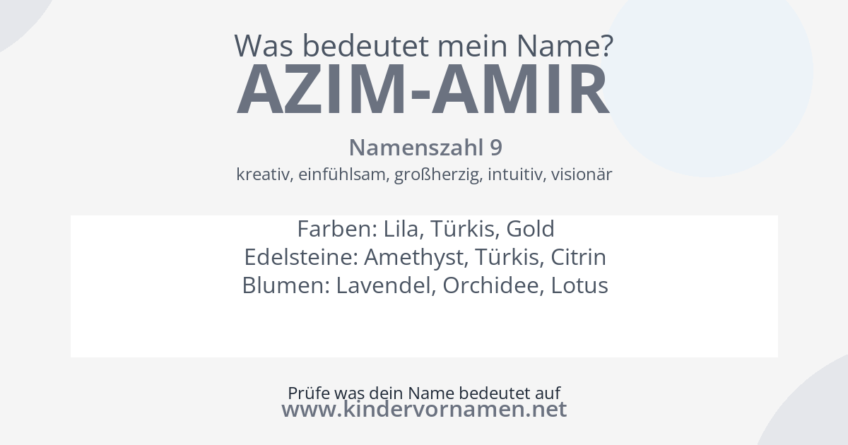 Was bedeutet der Name Azim-Amir?