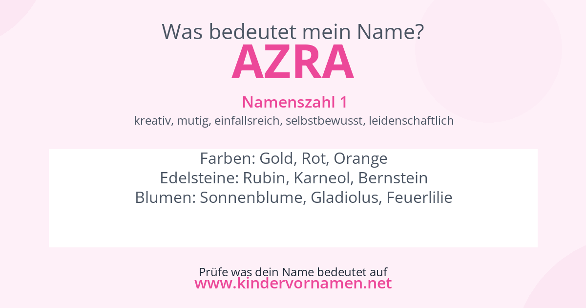 Was bedeutet der Name Azra?
