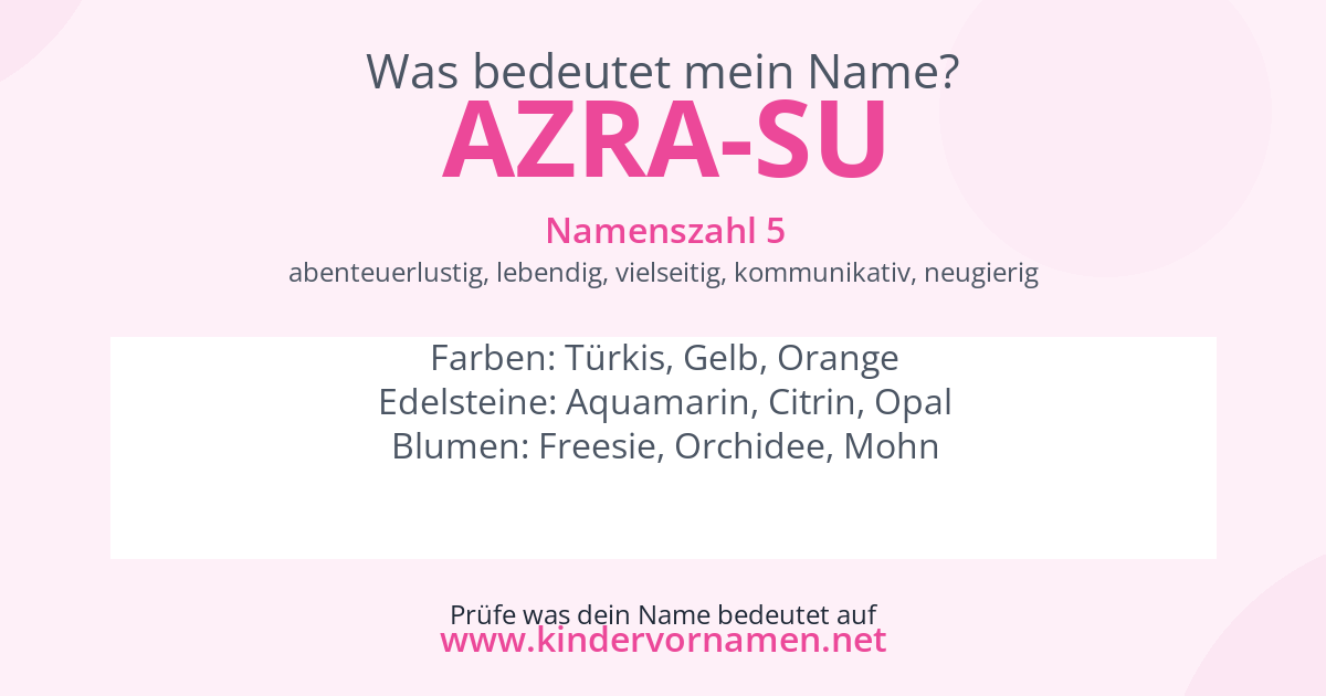 Was bedeutet der Name Azra-Su?