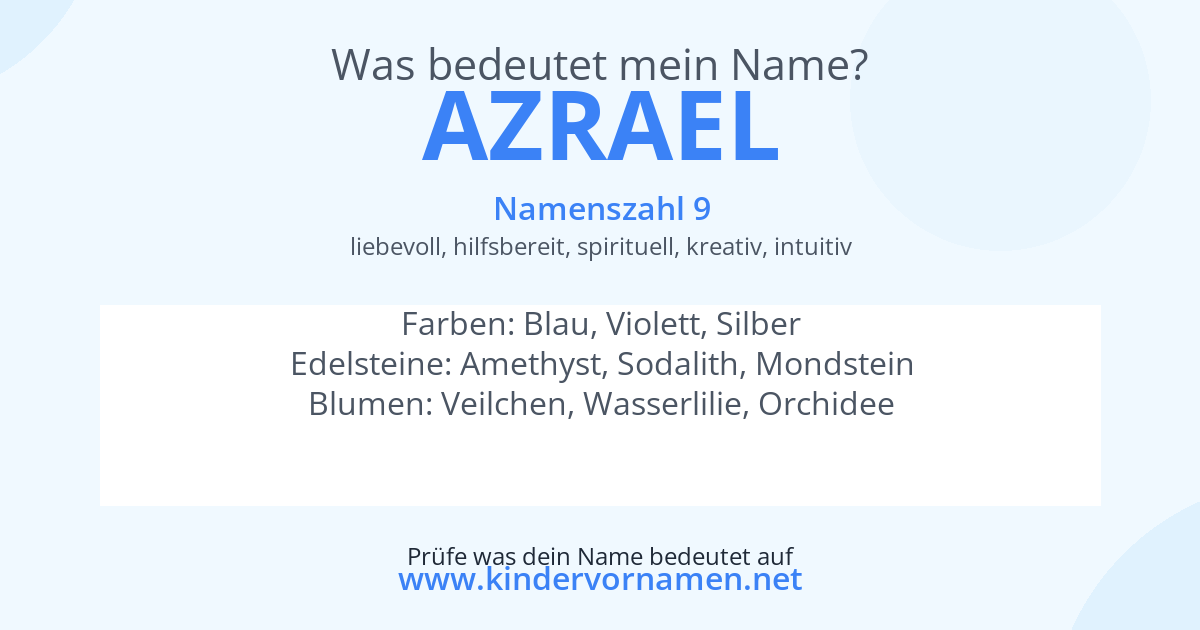 Was bedeutet der Name Azrael?