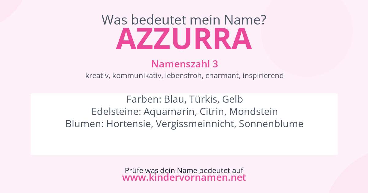Was bedeutet der Name Azzurra?