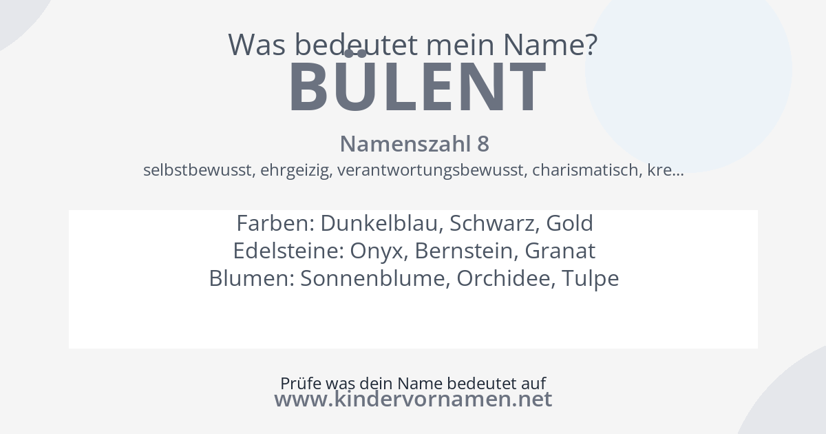 Was bedeutet der Name Bülent?