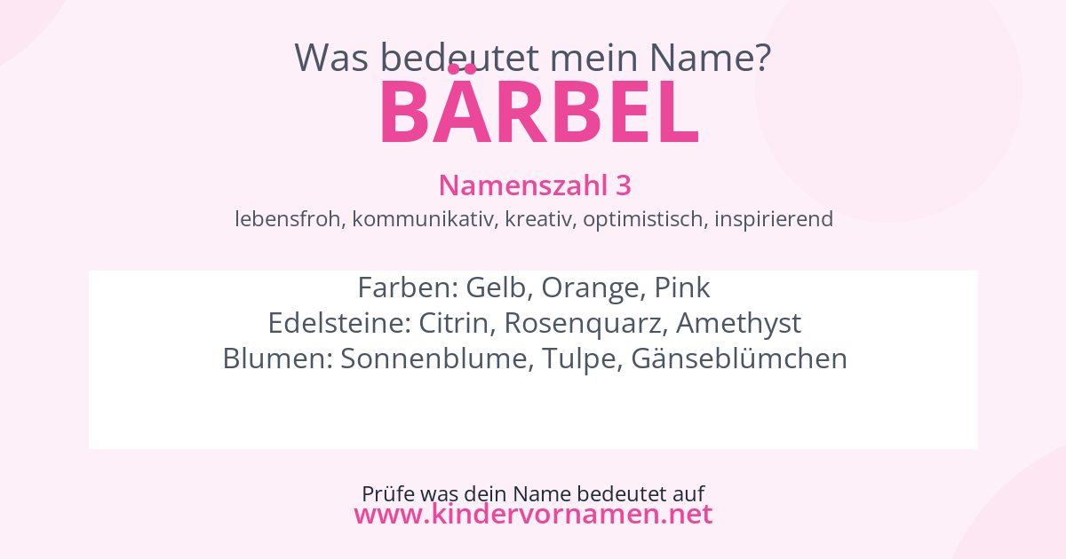 Was bedeutet der Name Bärbel?