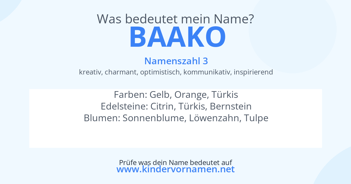 Was bedeutet der Name Baako?