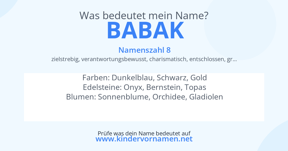 Was bedeutet der Name Babak?