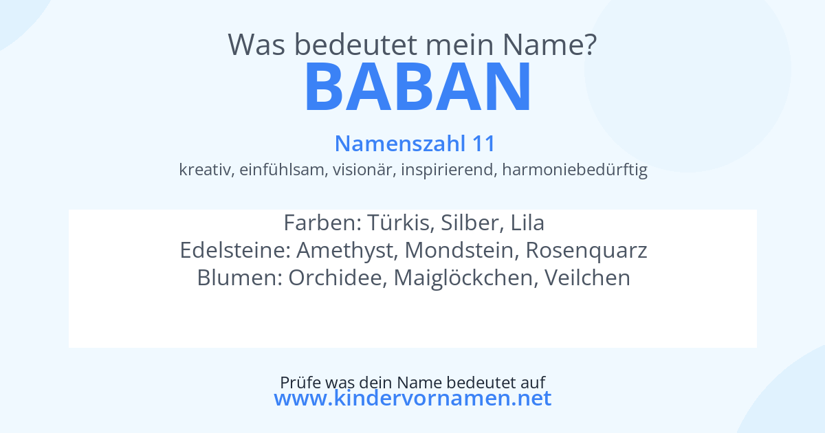 Was bedeutet der Name Baban?