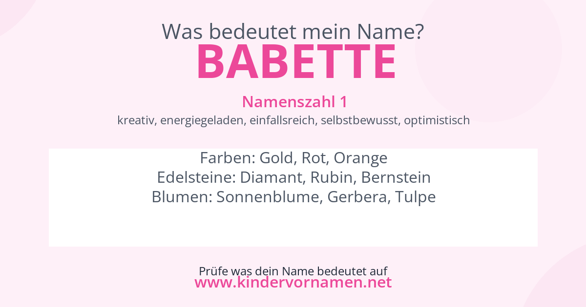 Was bedeutet der Name Babette?