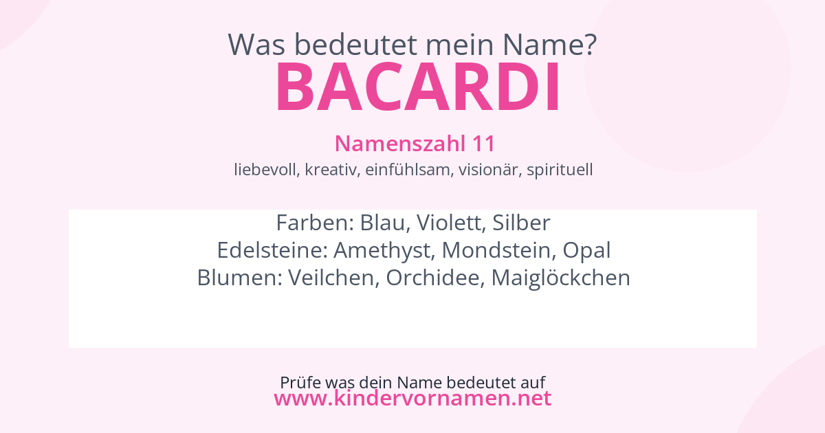 Was bedeutet der Name Bacardi?