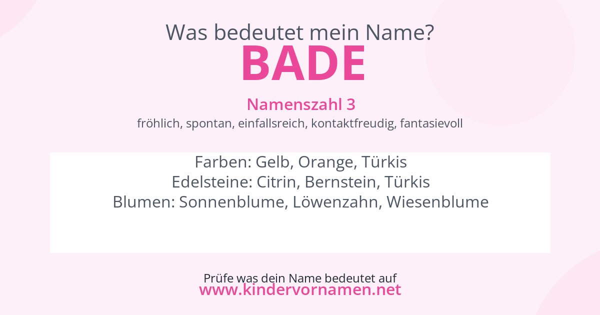 Was bedeutet der Name Bade?