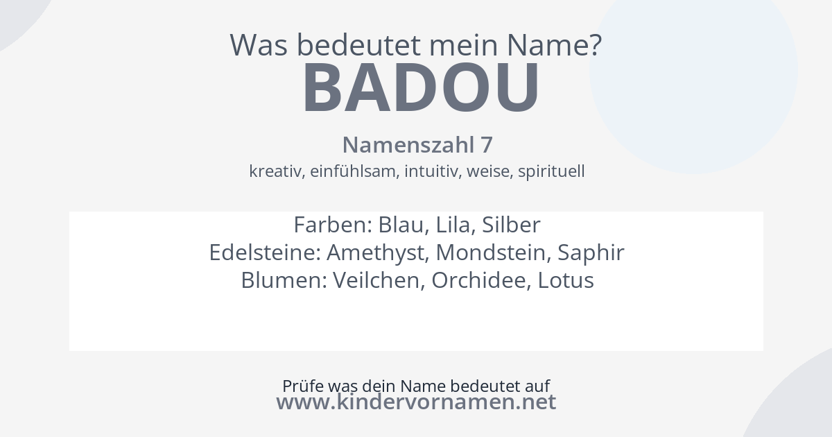 Was bedeutet der Name Badou?