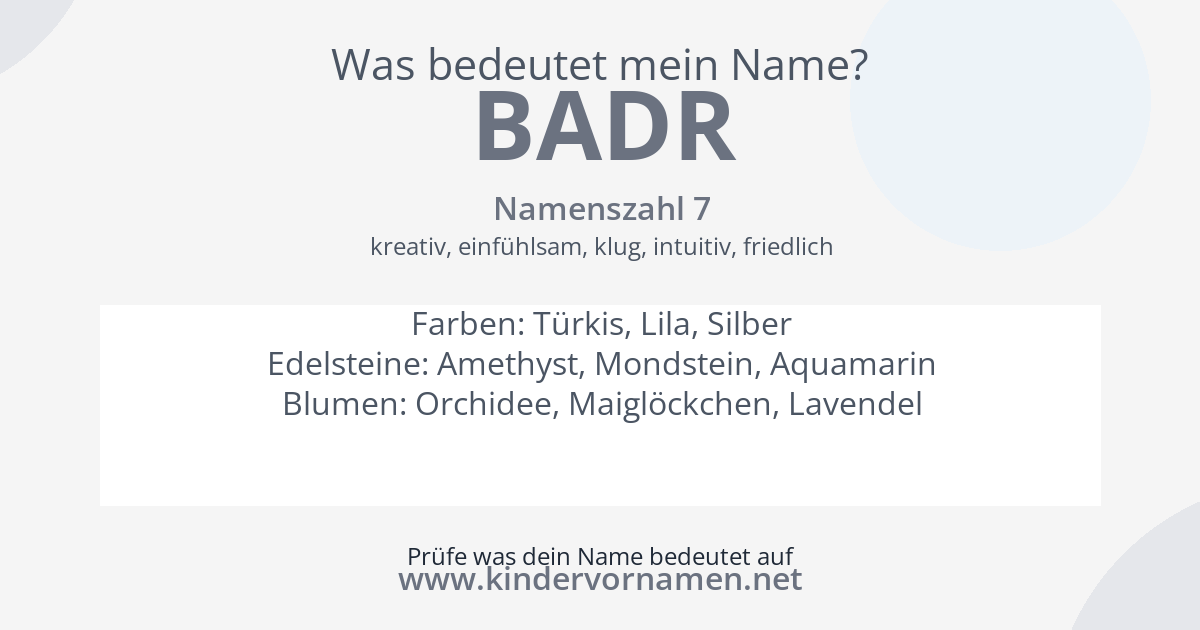 Was bedeutet der Name Badr?