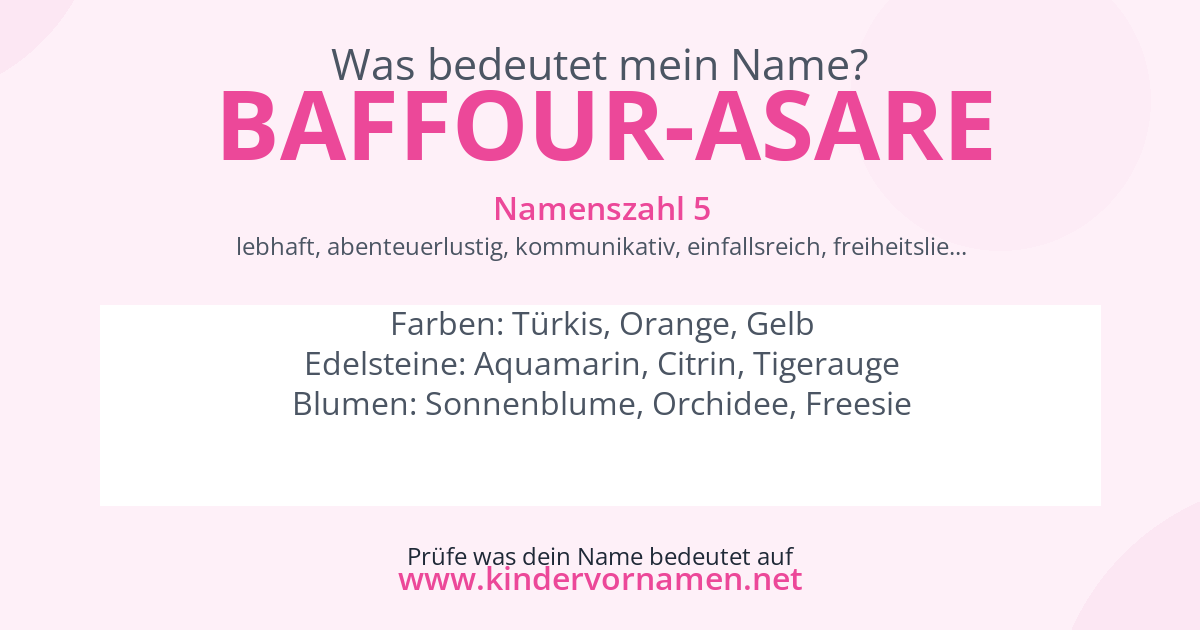 Was bedeutet der Name Baffour-Asare?