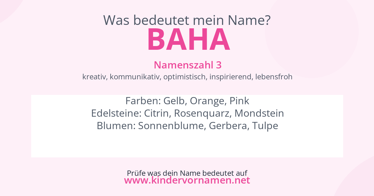Was bedeutet der Name Baha?