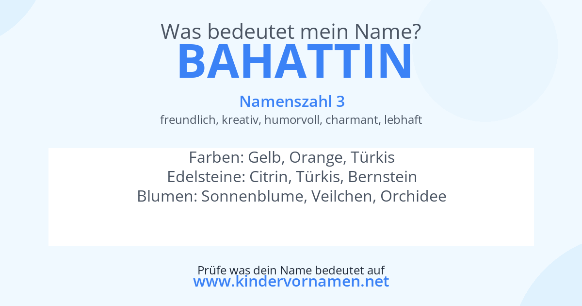 Was bedeutet der Name Bahattin?