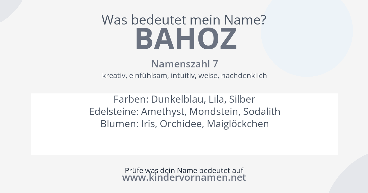 Was bedeutet der Name Bahoz?