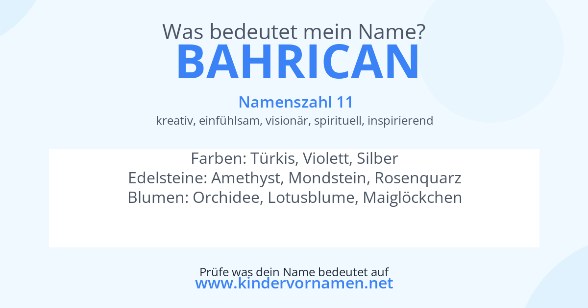 Was bedeutet der Name Bahrican?