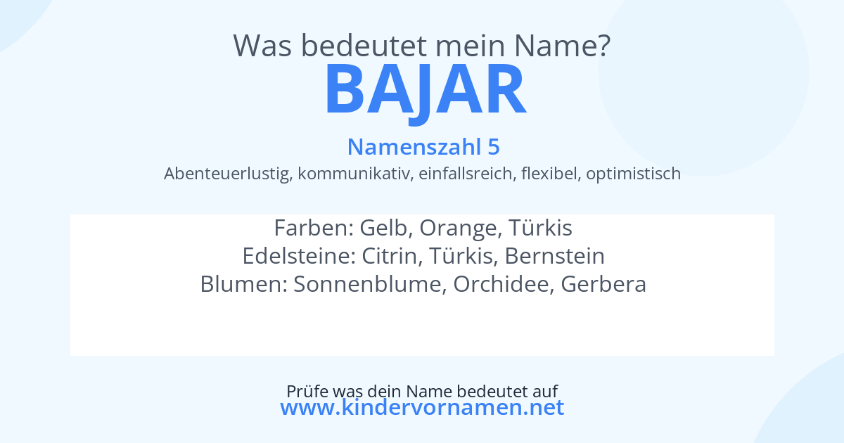 Was bedeutet der Name Bajar?