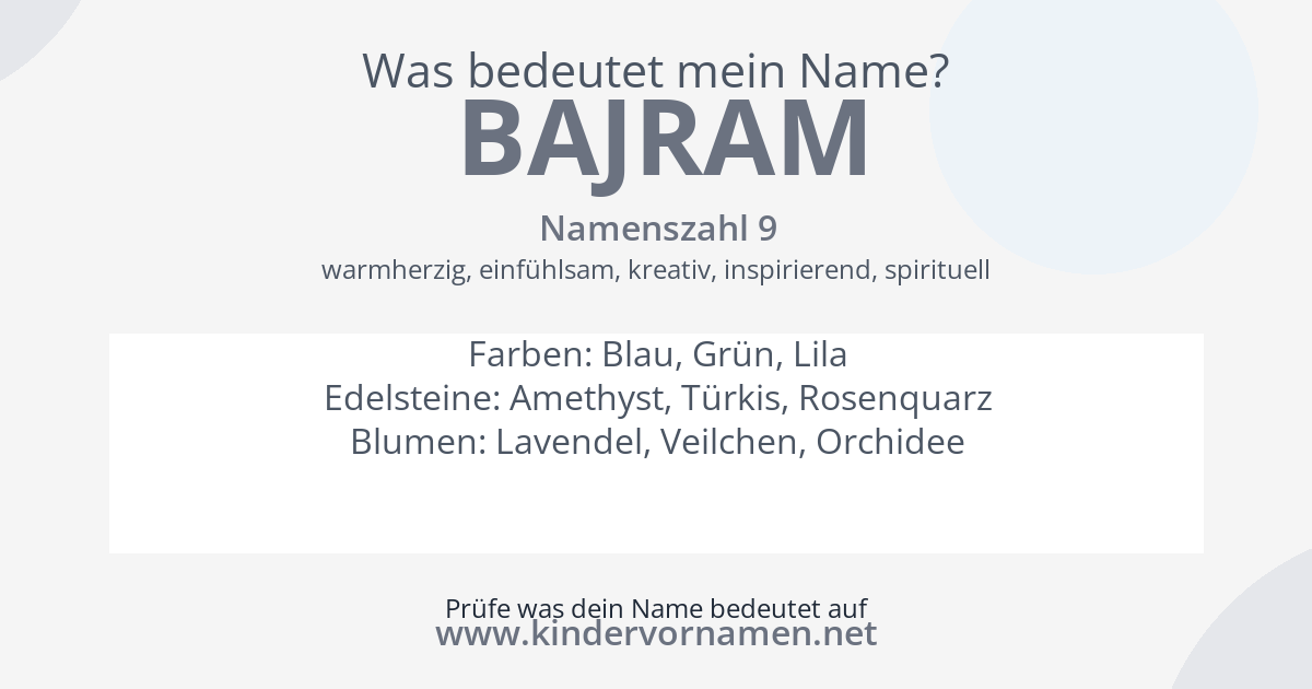 Was bedeutet der Name Bajram?