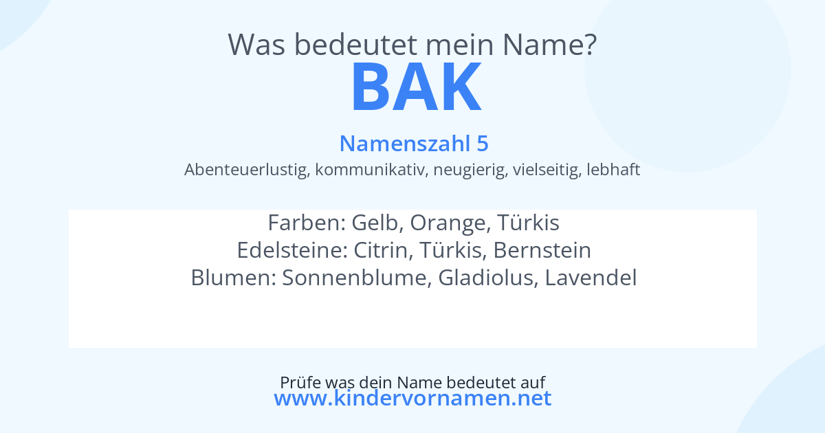 Was bedeutet der Name Bak?