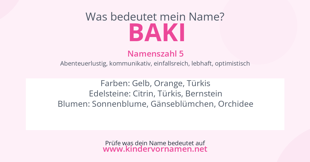 Was bedeutet der Name Baki?