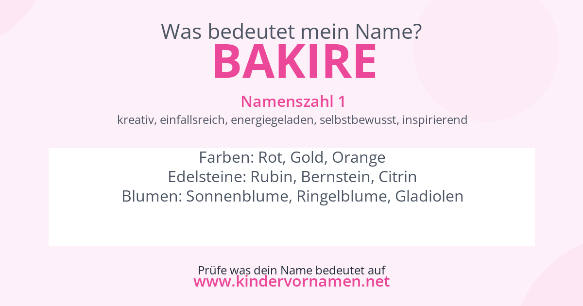 Was bedeutet der Name Bakire?