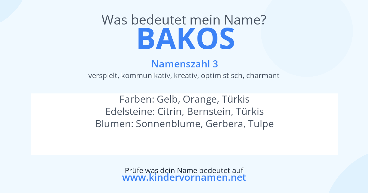 Was bedeutet der Name Bakos?
