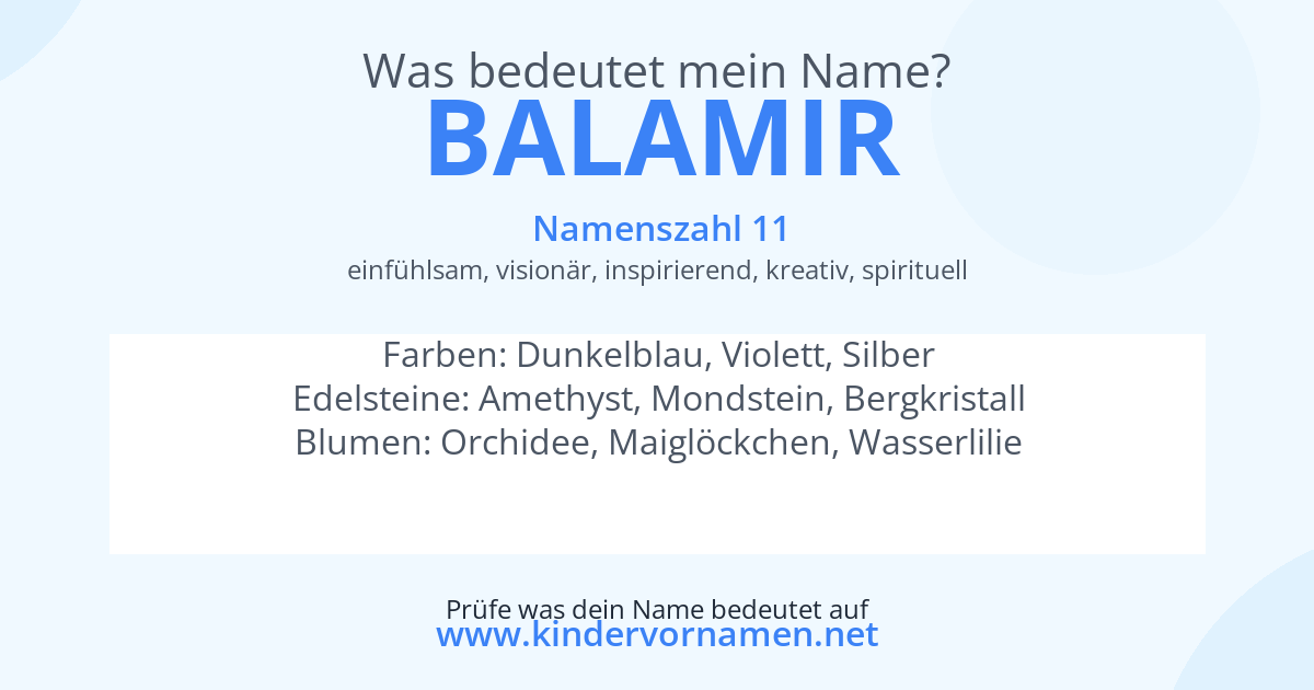 Was bedeutet der Name Balamir?