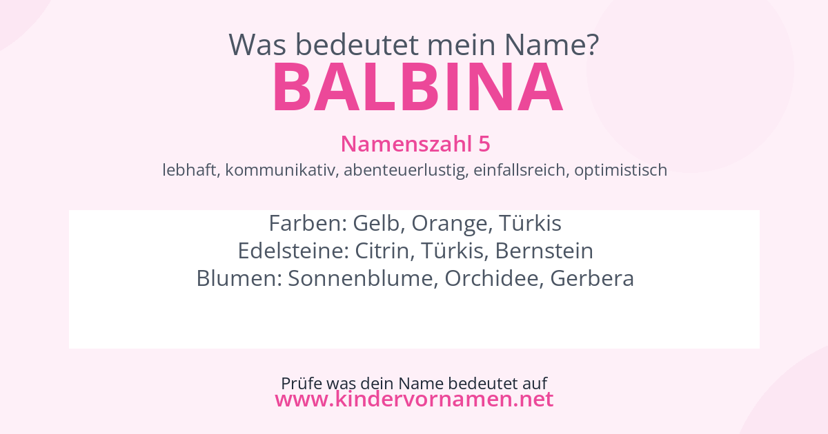 Was bedeutet der Name Balbina?