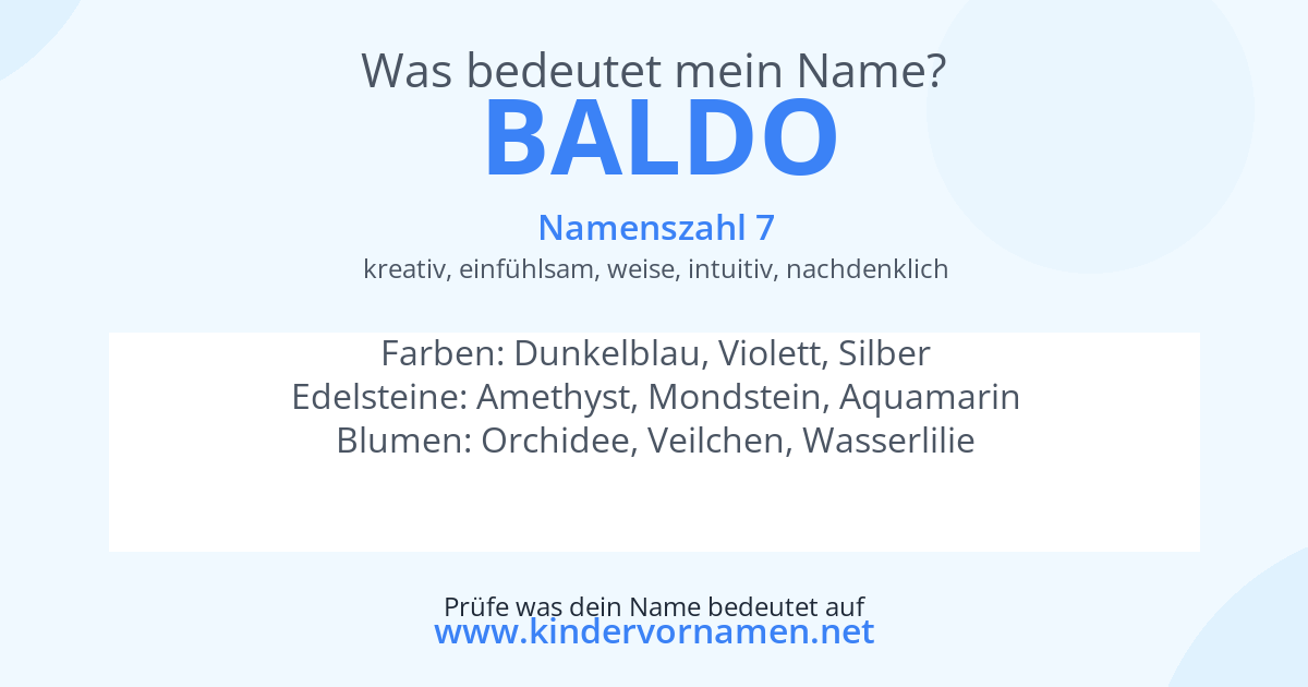 Was bedeutet der Name Baldo?