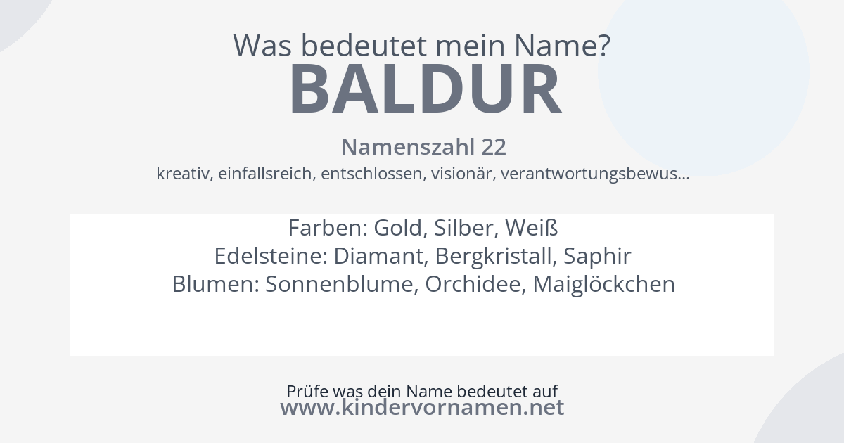 Was bedeutet der Name Baldur?