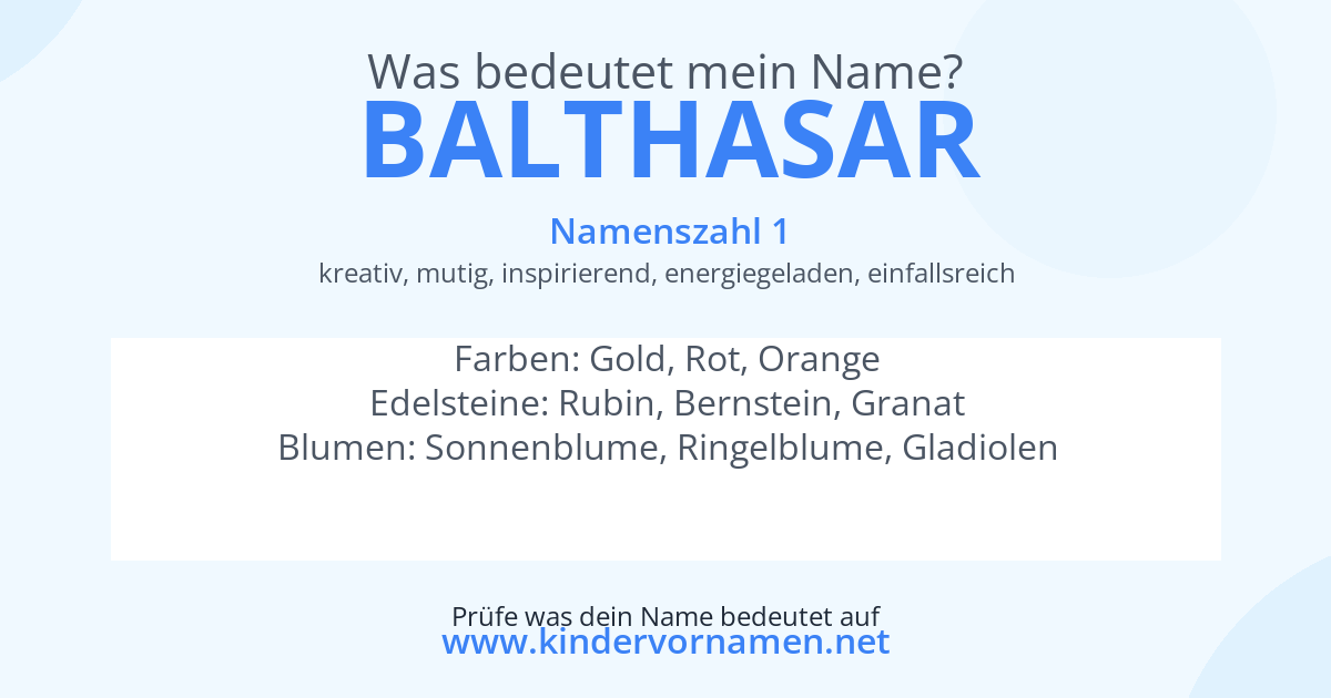 Was bedeutet der Name Balthasar?