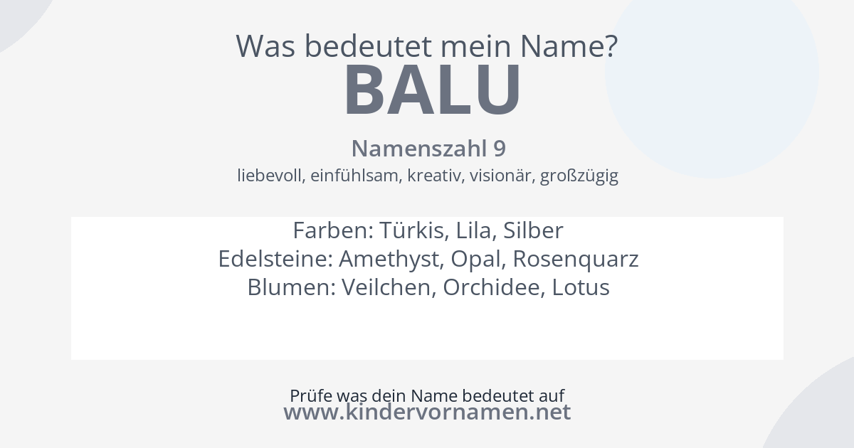 Was bedeutet der Name Balu?
