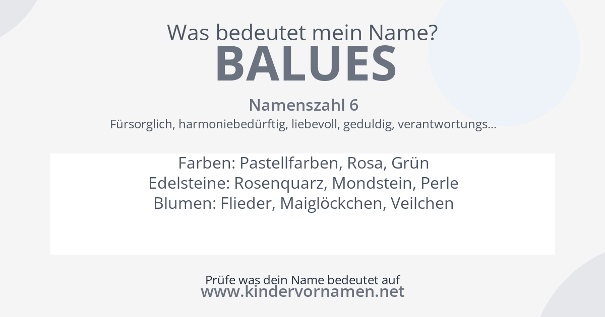 Was bedeutet der Name Balues?