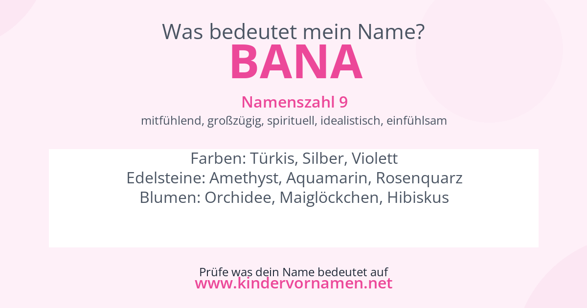 Was bedeutet der Name Bana?