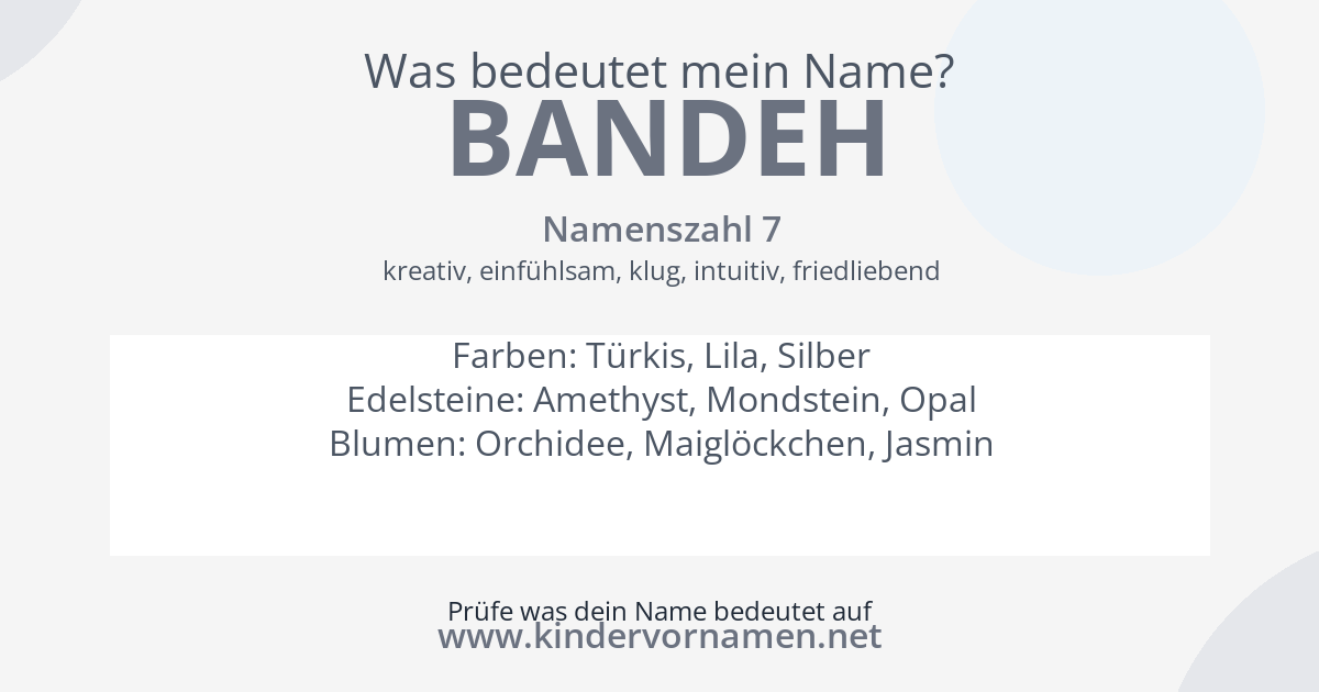 Was bedeutet der Name Bandeh?
