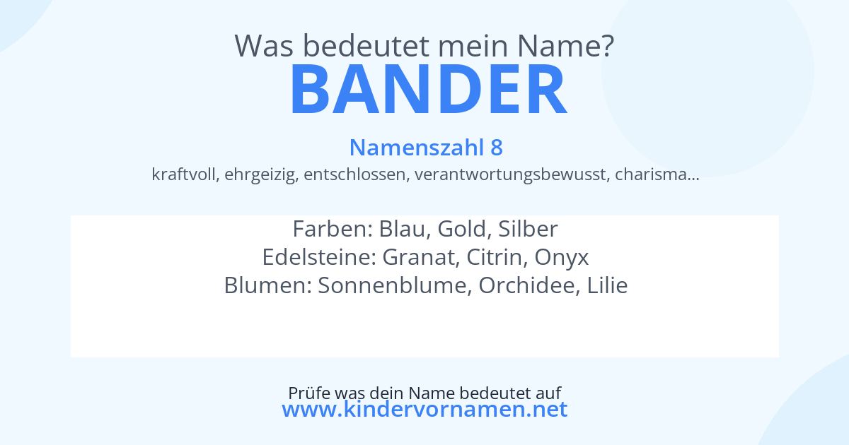 Was bedeutet der Name Bander?